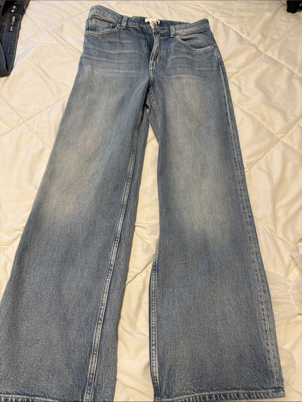 H&M Light Wash Wide-Leg Jeans